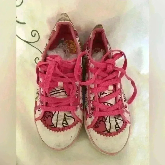 Skechers pink white ballerina spinning twirling shoes girl youth size 1.5 - Picture 2 of 9
